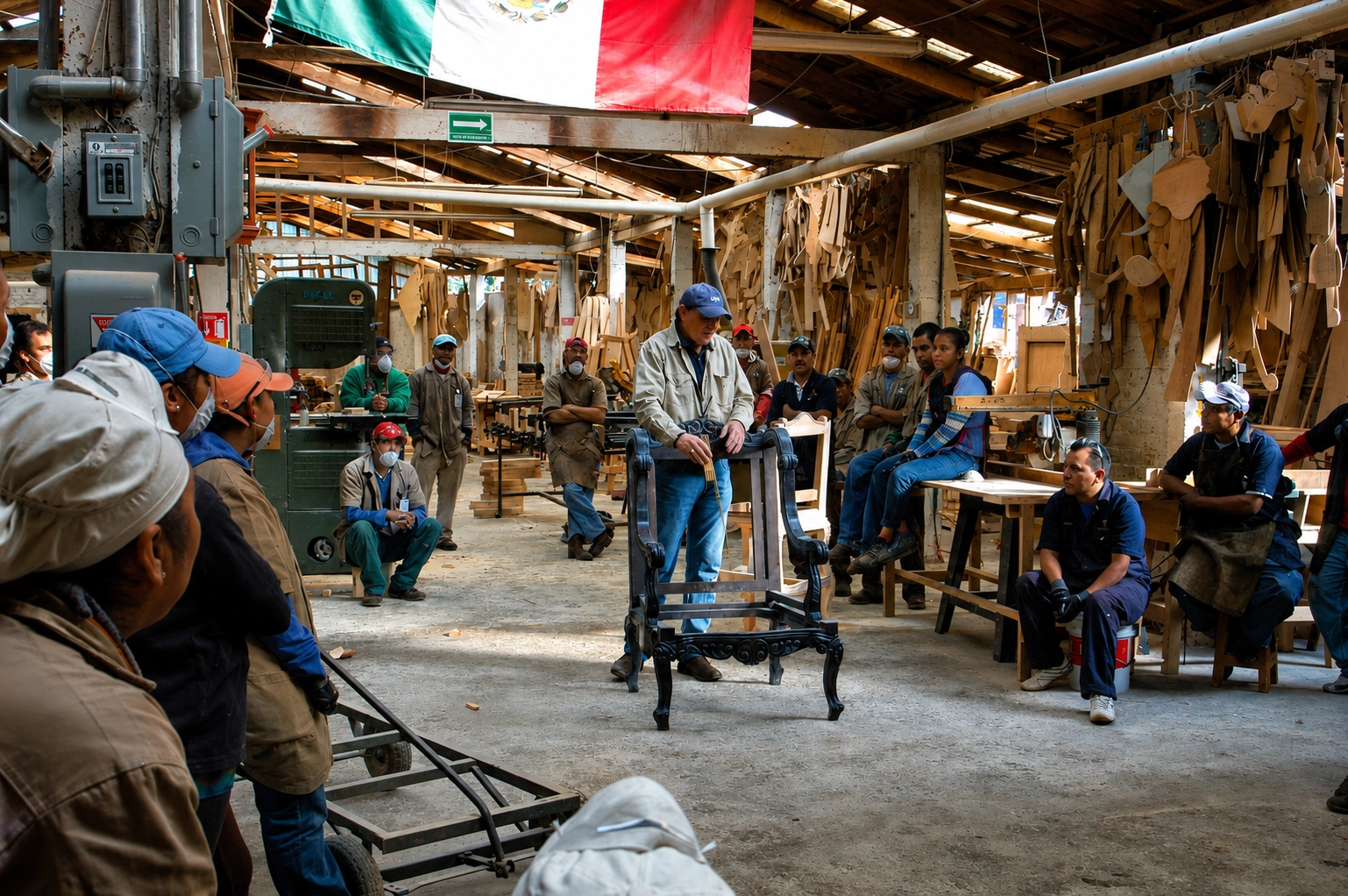 Jorge Kurczyn and his workshop team in Patzcuaro Mexico