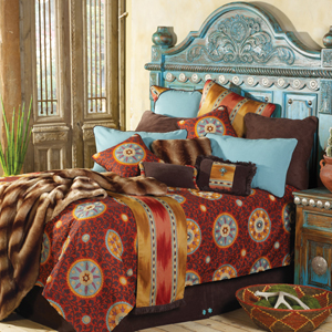 Elegant turquoise western bedroom by Jorge Kurczyn Furniture